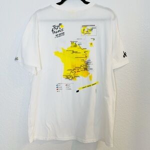 Tour de France 2022 Mens Tee Shirt XXL White Short Sleeve Bike Cycling Course
